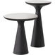 Chizu 25.5 X 14.75 inch White / Bronze Nesting End Tables, Set Of 2